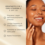 Elenco dei principali benefici del prodotto Daily Radiance Vitamin C Cream.