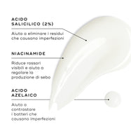 Ingredienti chiave etichettati su sfondo bianco.