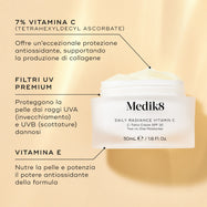 Elenco degli ingredienti principali della Daily Radiance Vitamin C Cream.